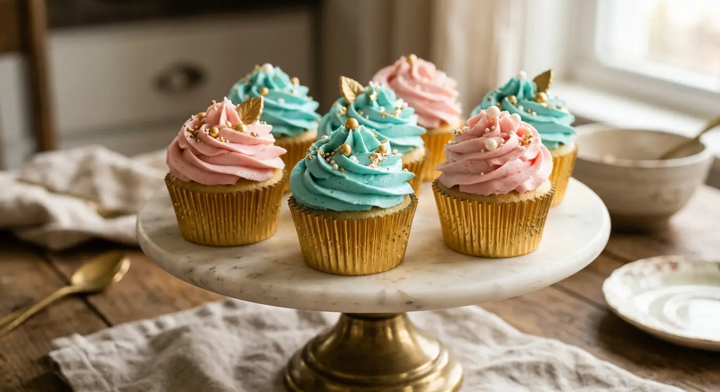 Gourmet Tiffany Blue and Pink cupcakes