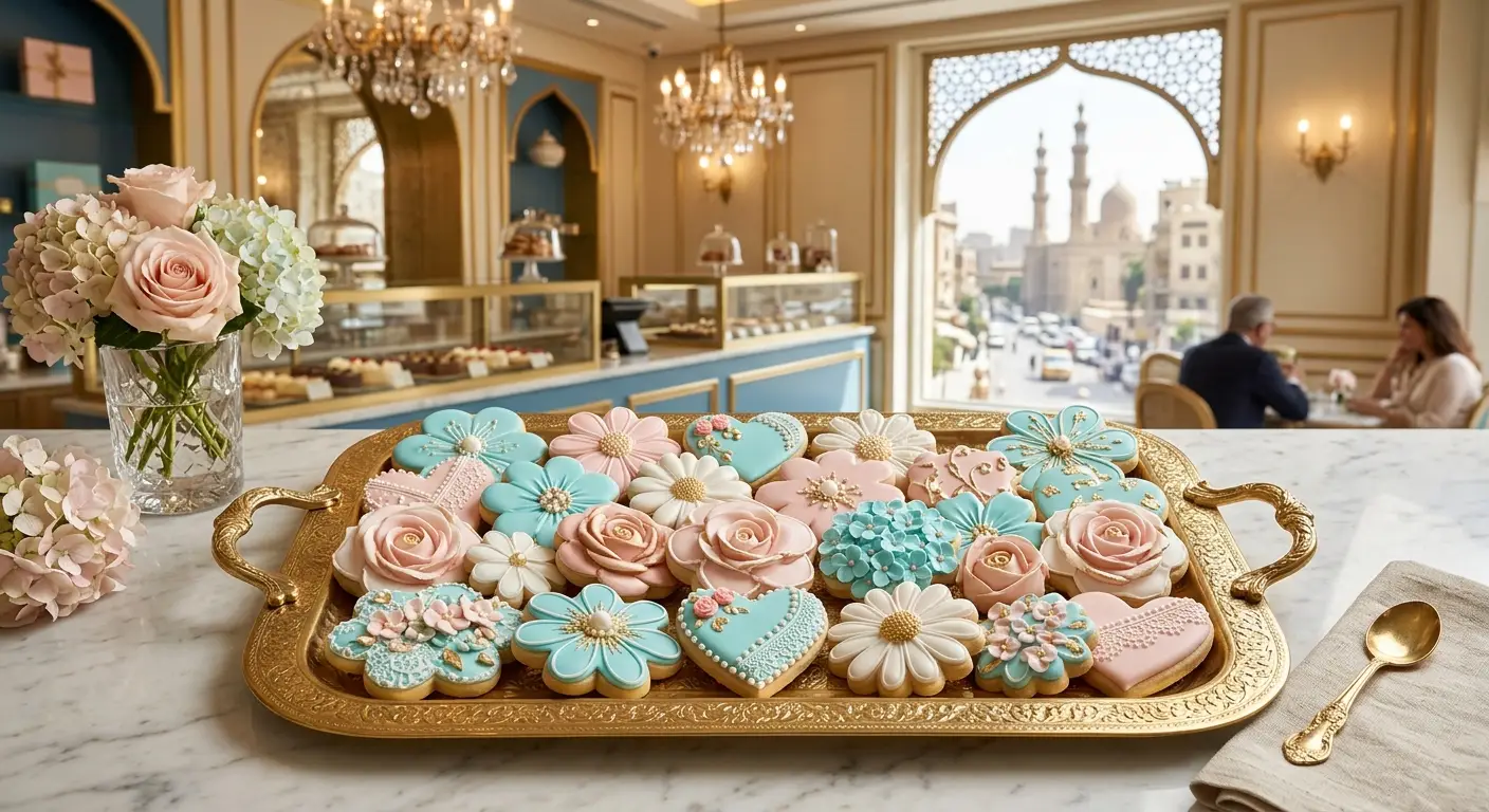 Gourmet cookies decorated with icing